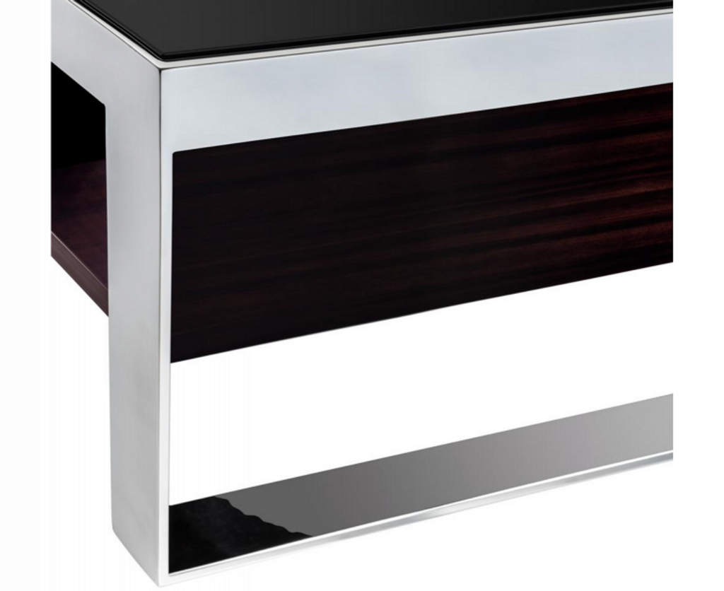 Art Deco Luxus Couchtisch Ebenholz 140 x 80 x H. 35 cm - Wohnzimmer Salon Tisch - Luxus Möbel