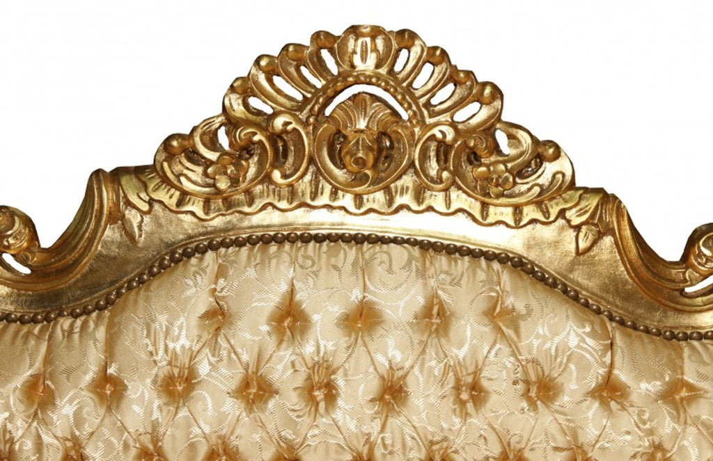Barock Sofa 3er Master Gold Muster /Gold- Antik Möbel