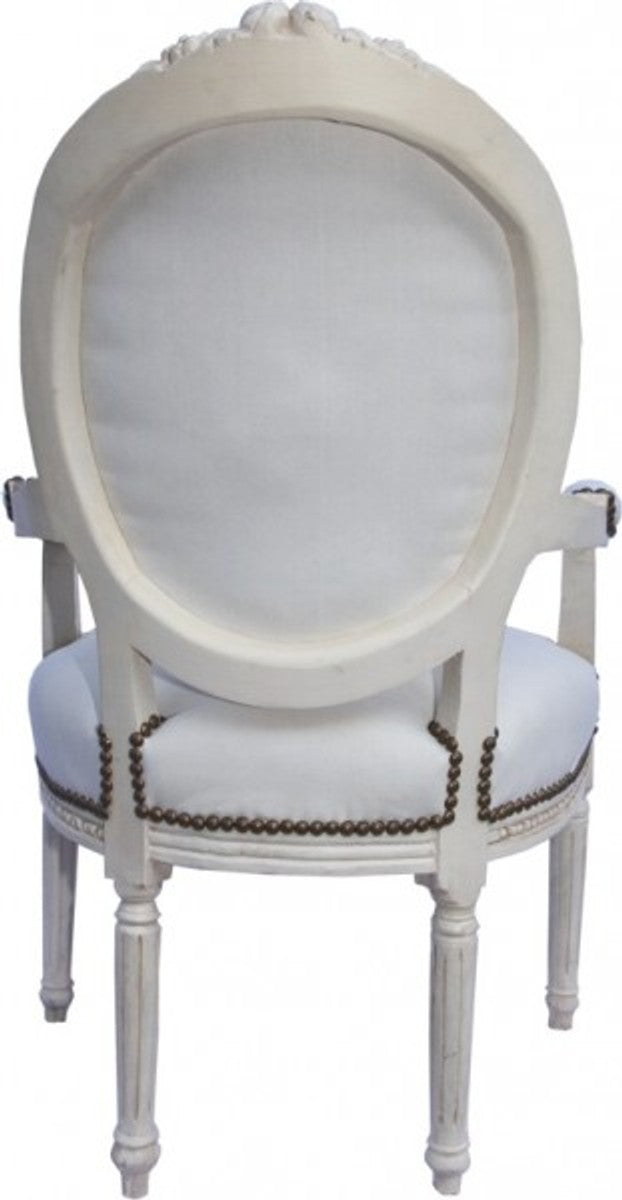 Barock Salon Stuhl Creme / Creme Mod2