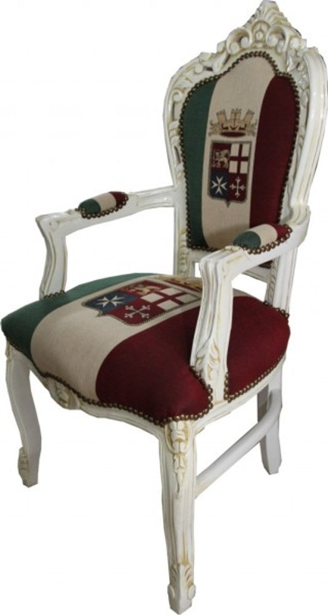 Barock Esszimmer mit Armlehnen Italien / Creme Antik Stil