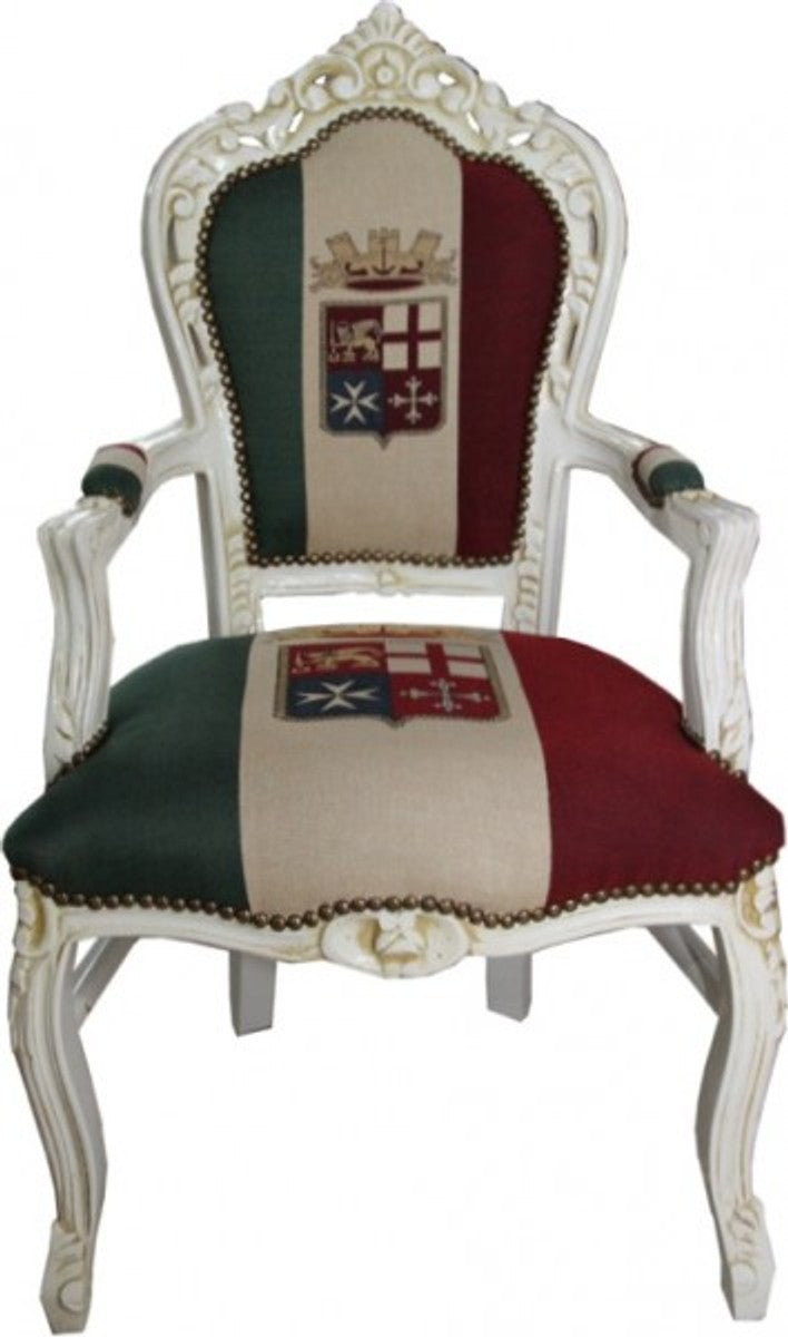 Barock Esszimmer mit Armlehnen Italien / Creme Antik Stil