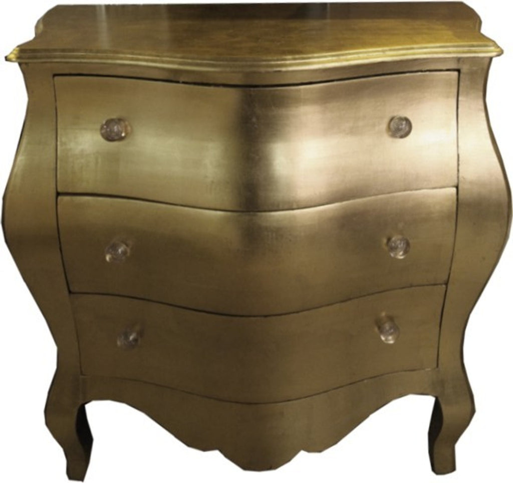 Barock Kommode Gold 105 x 64 x 92.5 cm - Handgefertigtes Unikat