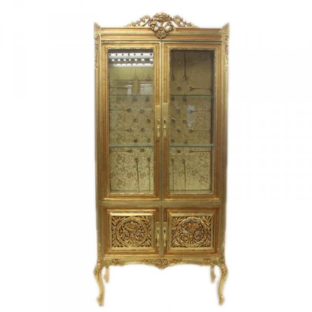 Barock Vitrine Gold ModF5 - Doppel Vitrinenschrank