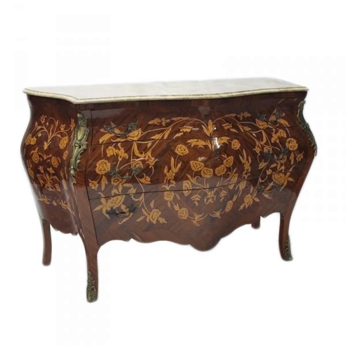 Barock Kommode mit Marmorplatte Model Mahagoni