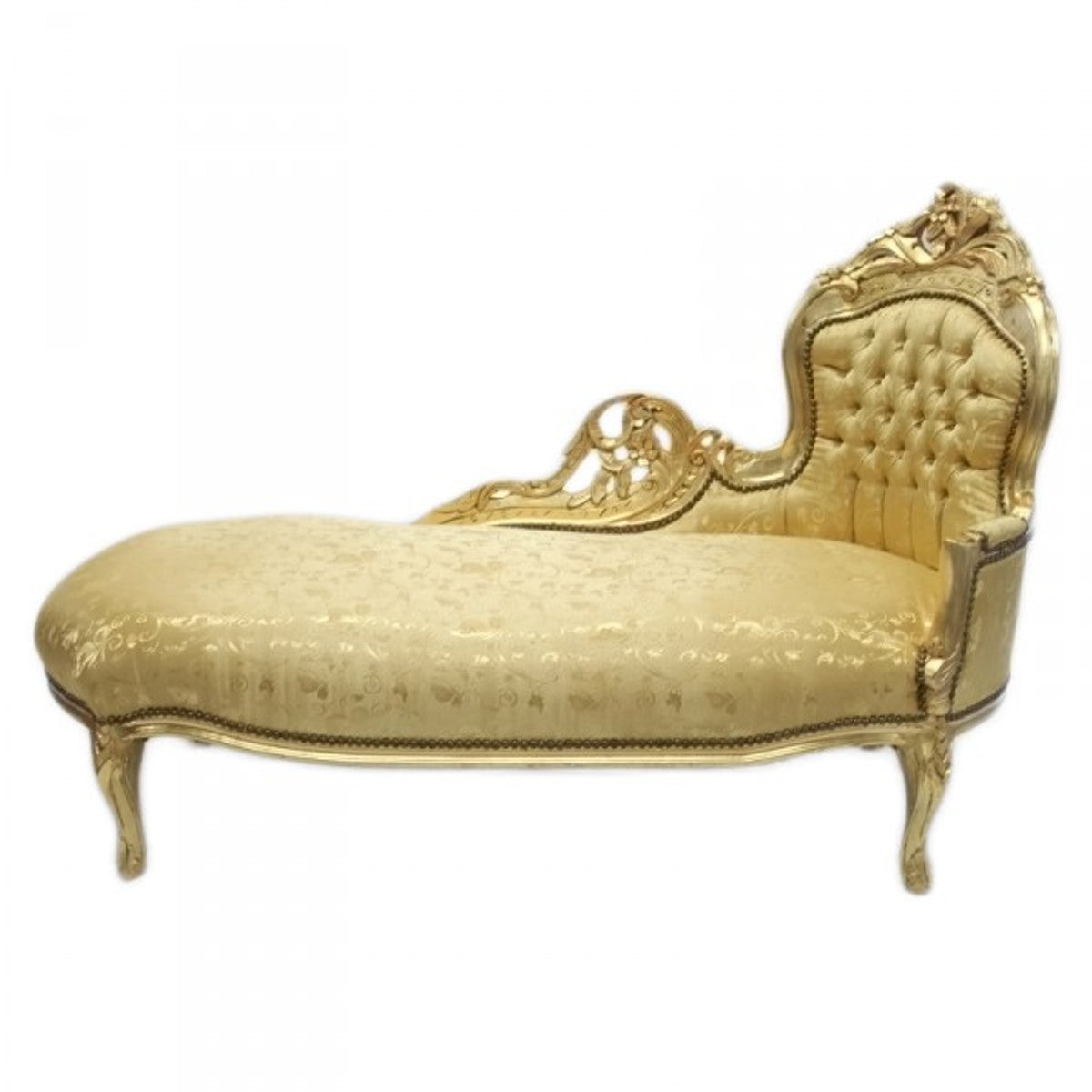 Barock Chaiselongue King Gold Muster / Gold - Möbel Antik Stil