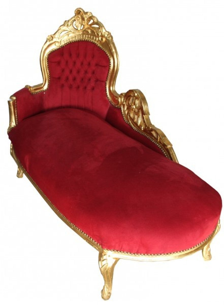 Barock Chaiselongue King Bordeaux / Gold