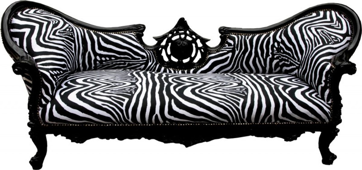 Barock Sofa Vampire Zebra / Schwarz - Möbel