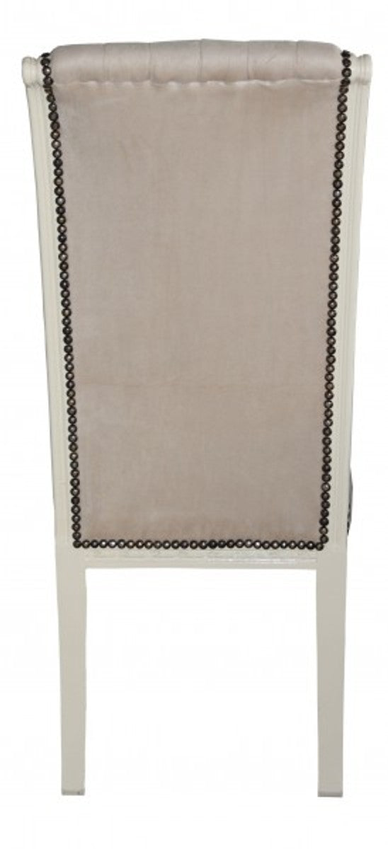 Barock Hochlehner Esszimmer Stuhl Creme - Hochlehnstuhl Möbel- Barock Möbel