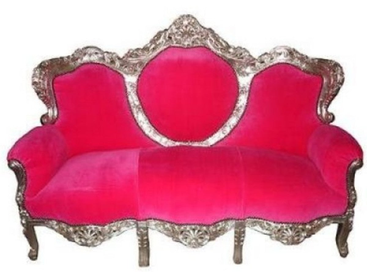Barock Lounge Sofa King Pink / Silber