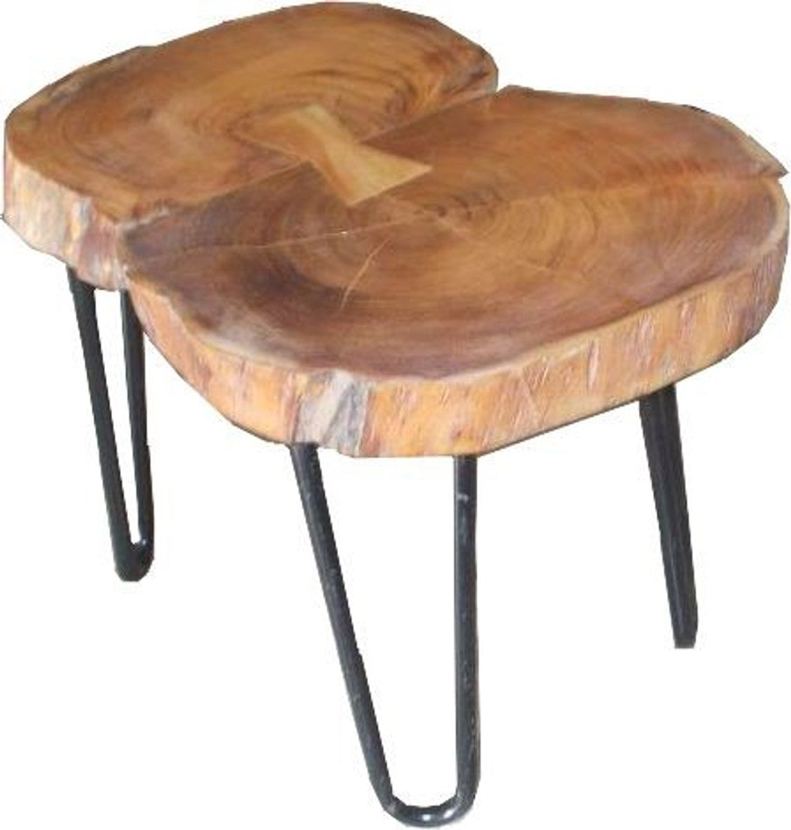 Beistelltisch Akazien Holz / Eisen 55 - 70 cm - Industrial Möbel Hocker Tisch