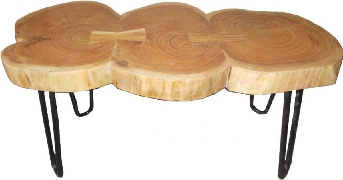 Beistelltisch Akazien Holz / Eisen 80 - 120 cm - Industrial Möbel Hocker Tisch