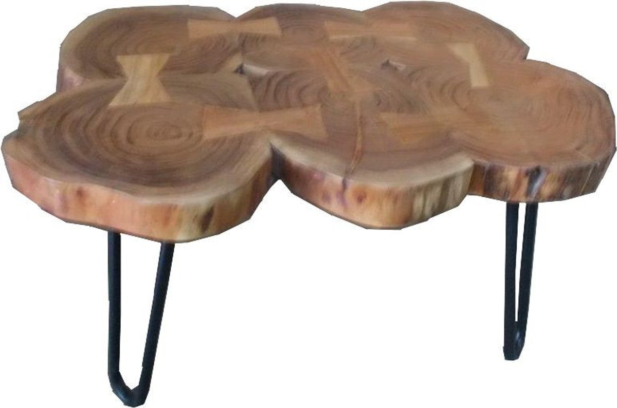 Beistelltisch Akazien Holz / Eisen 80 - 115 cm - Industrial Möbel Hocker Tisch