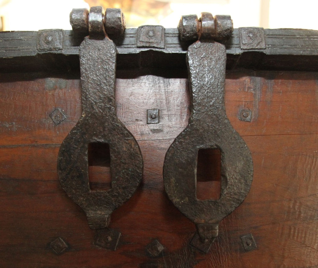 Antik Stil Massivholz Truhe - L122 x B75 x H91 cm - Antiquität