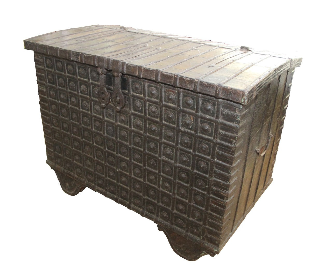 Antik Stil Massivholz Truhe - L122 x B75 x H91 cm - Antiquität