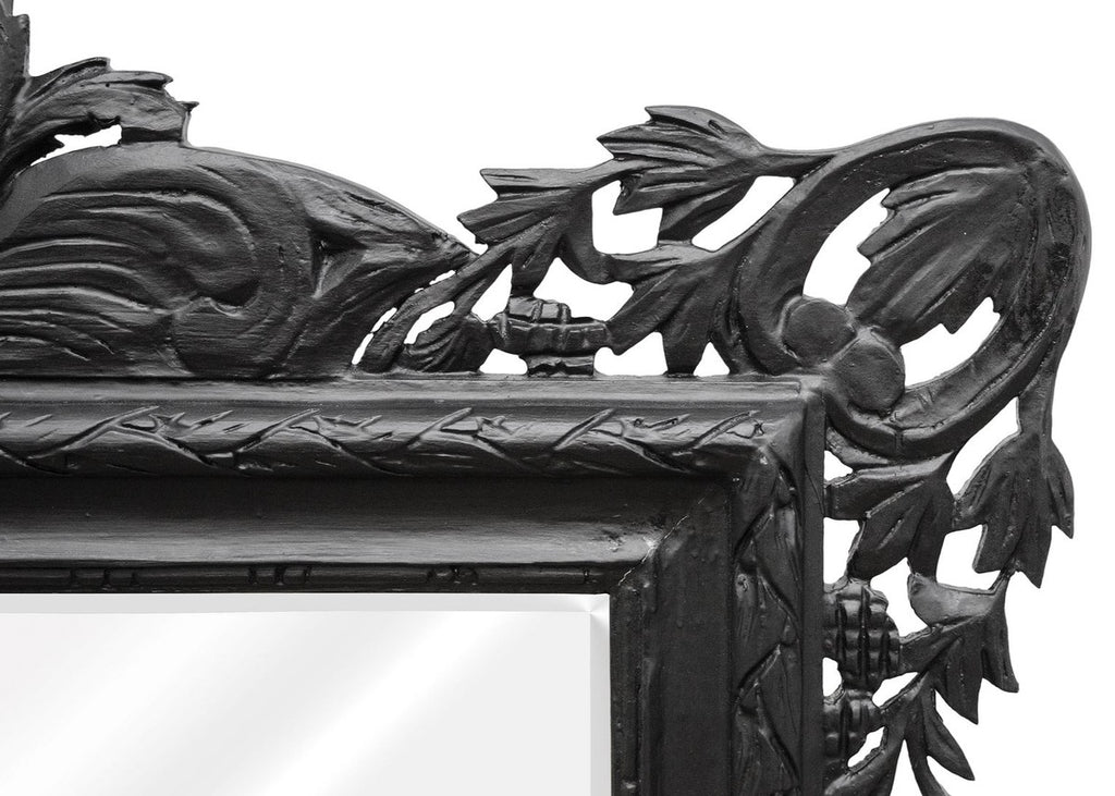 Barock Wandspiegel Schwarz 190 x H. 155 cm - Wohnzimmer Spiegel im Barockstil