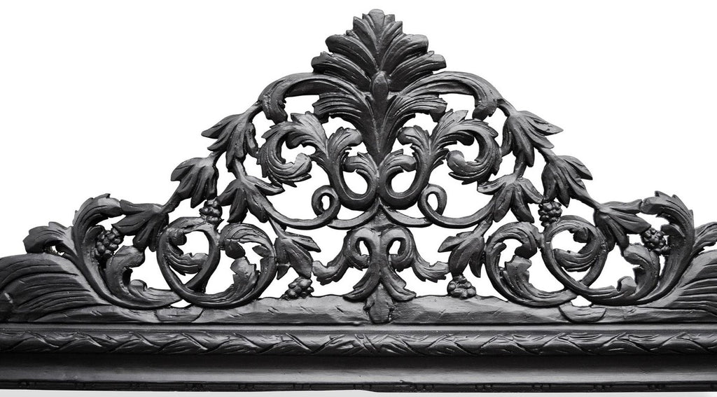 Barock Wandspiegel Schwarz 190 x H. 155 cm - Wohnzimmer Spiegel im Barockstil