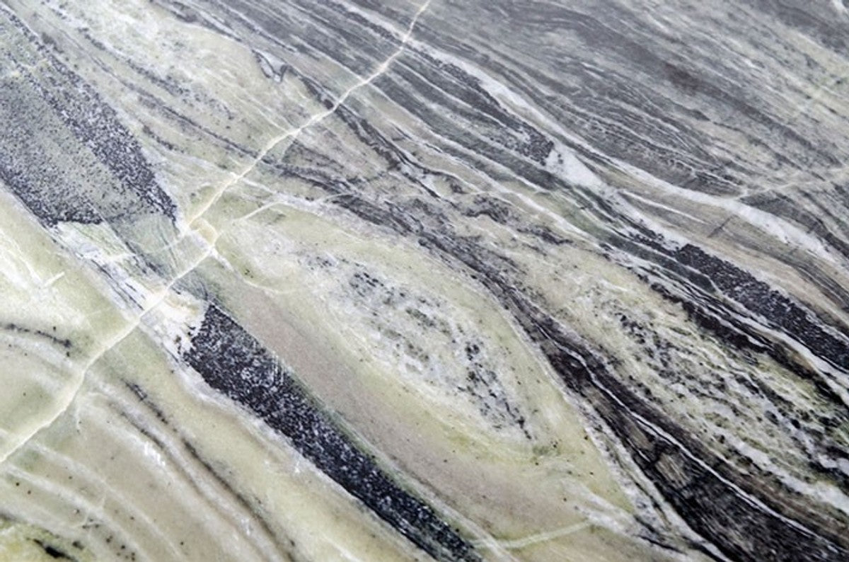 Art Deco Beistelltisch Gold Metall / Marmor 35 x 35 cm- Jugendstil Tisch - Möbel Blumentisch