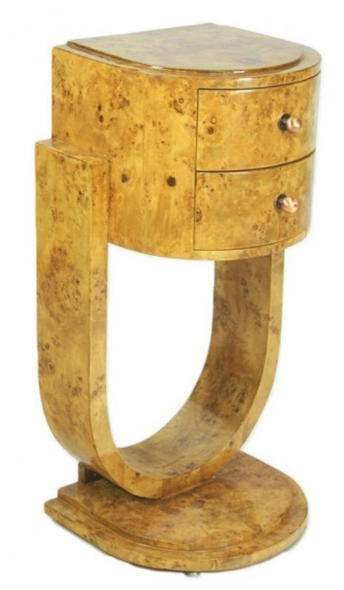 Art Deco Schubladen Schrank Vogelaugenahorn - Handgefertigt aus Massivholz - Nachtschrank Nachttisch Kommode BW