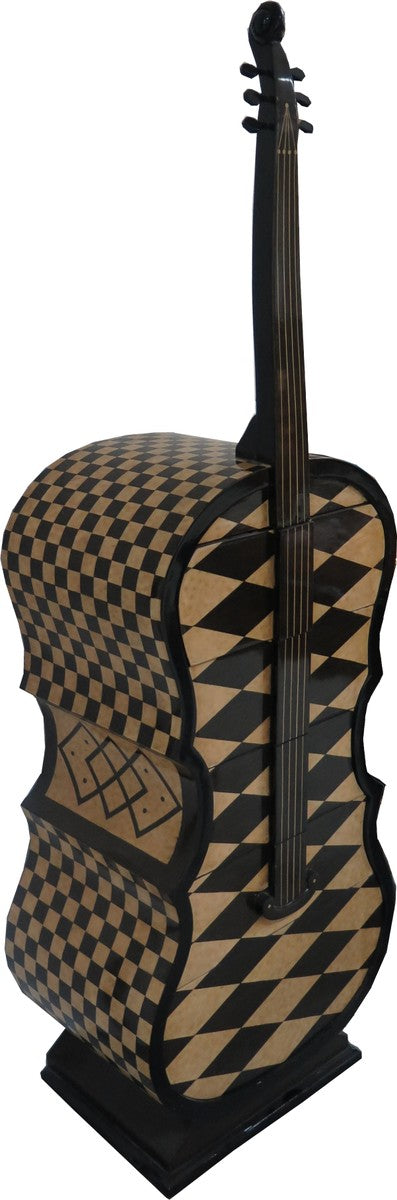 Art Deco Schubladen Schrank Karo Muster im Bass Instrumenten Design - Handgefertigt - Designer Schubladen Schrank