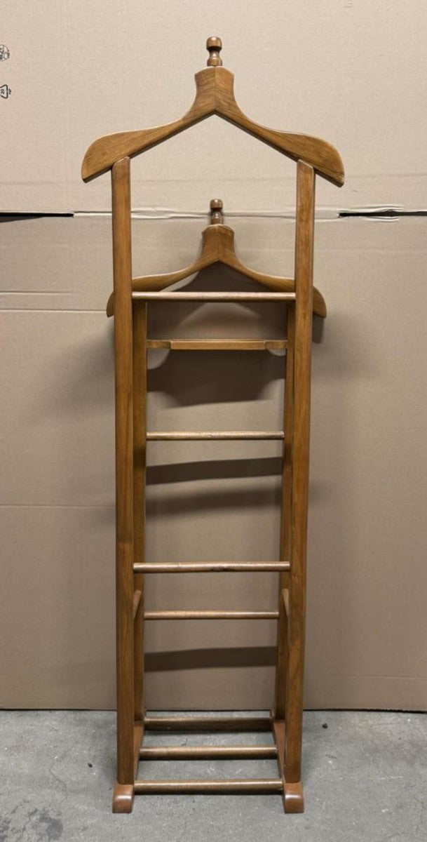 Luxus Massivholz Garderobenständer Braun H. 147 cm - Garderoben Möbel