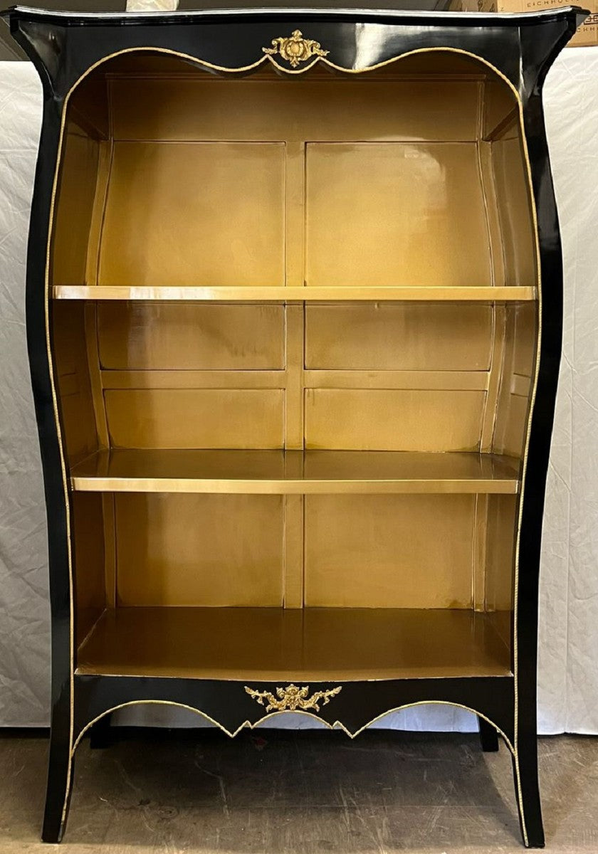 Barock Regalschrank Schwarz / Gold - Barock Möbel