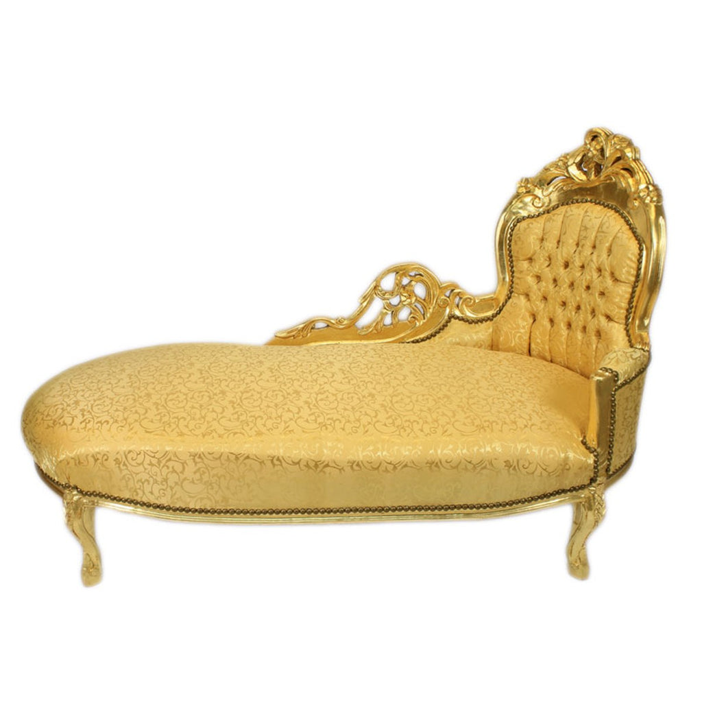 Barock Chaiselongue Gold Muster / Gold - Barock Möbel - Recamiere Liege