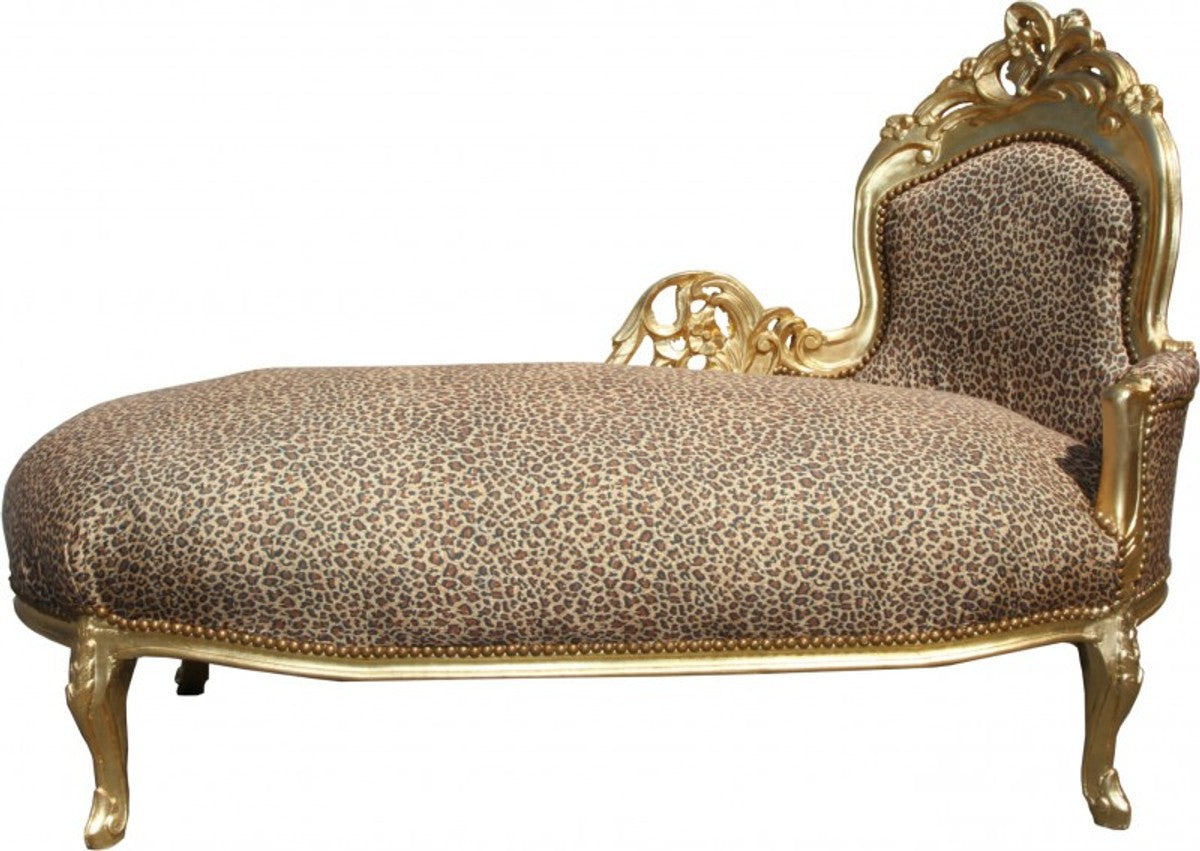 Barock Chaiselongue King Leopard/Gold Mod2 - Recamiere Liege Leoparden Look
