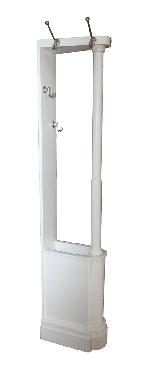 Barock Garderoben Ständer Crème aus massiven Eichenholz mit Regenschirmfach - Höhe ca. 185 cm - Antik Look