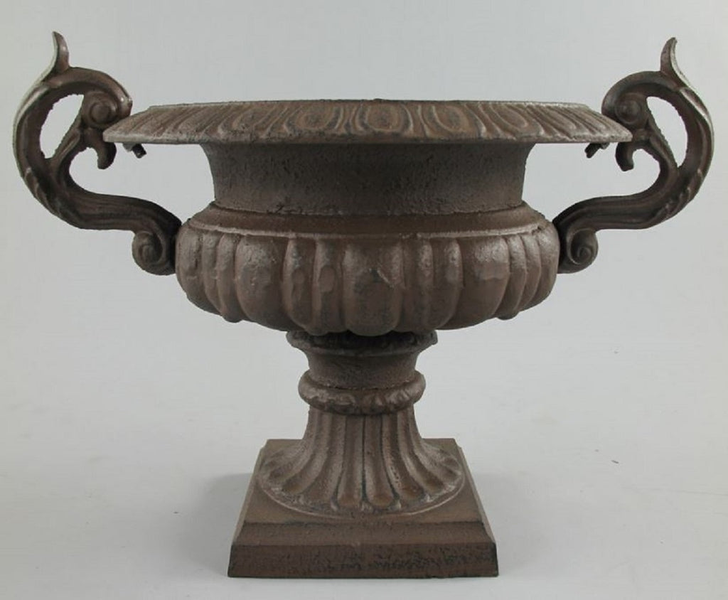 Barock Garten Deko Blumentopf Rost 37 x 26 x H. 27 cm - Prunkvoller Pflanzentopf im Barockstil - Barock Garten Deko - Barock Terrassen Deko - Barock Deko Accessoires