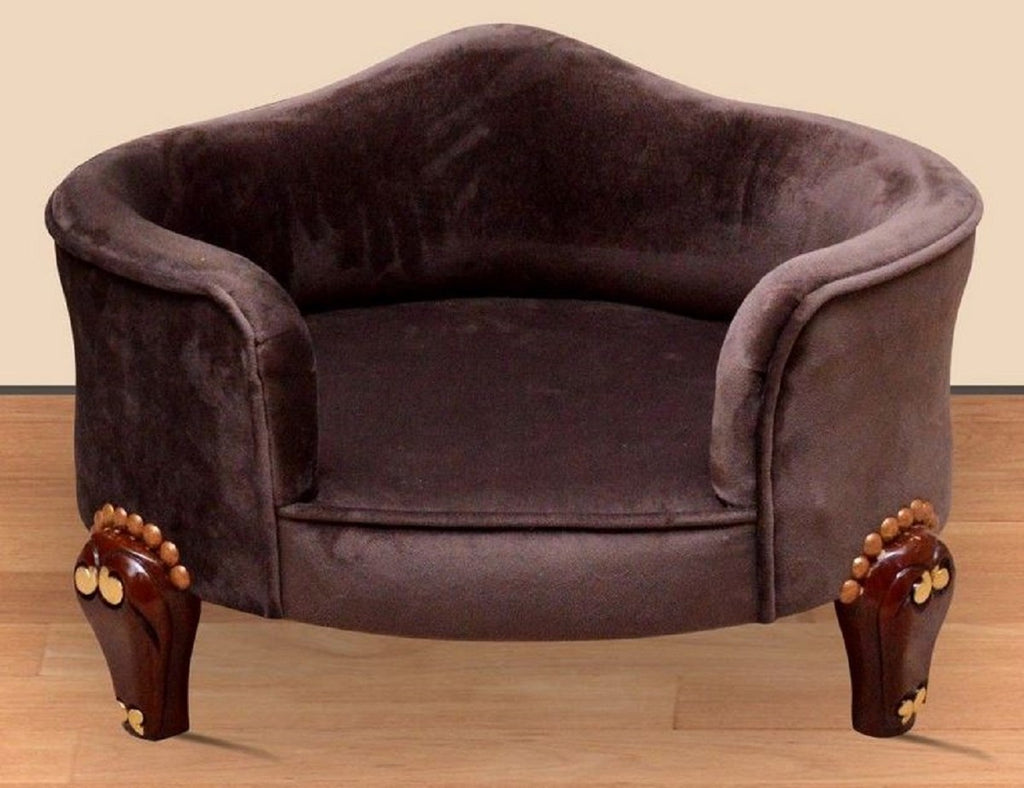 Barock Hundebett Royal Braun / Braun / Gold - Barock Hundemöbel - Barock Tiermöbel - Prunkvolle Tiermöbel im Barockstil