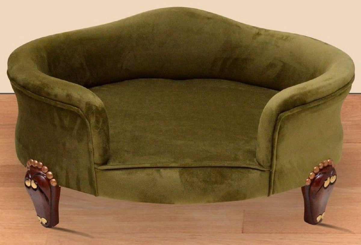 Barock Hundebett Royal Grün / Braun / Gold - Barock Hundemöbel - Barock Tiermöbel - Tiermöbel im Barockstil