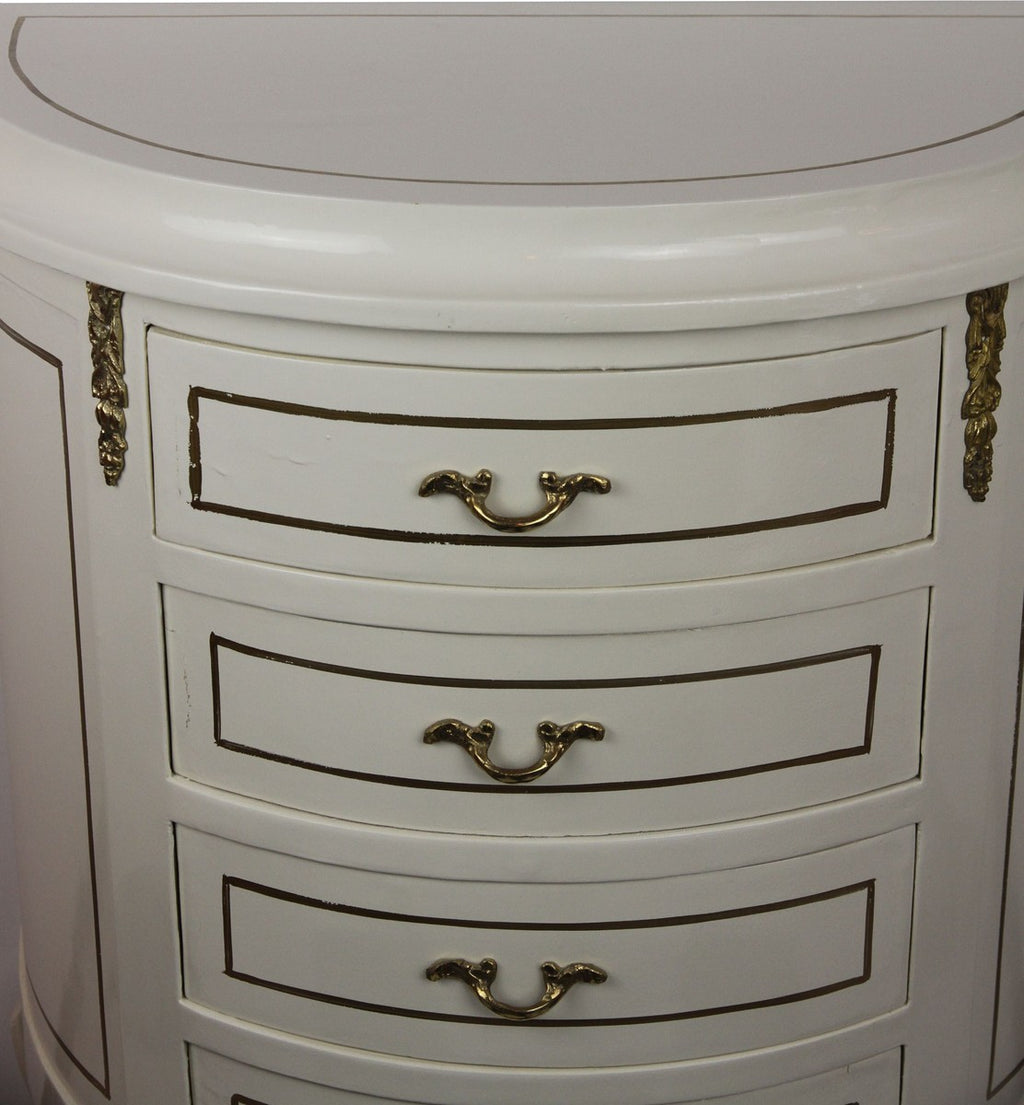 Barock Kommode Creme/Gold Breite 68 cm - Antik Stil Möbel