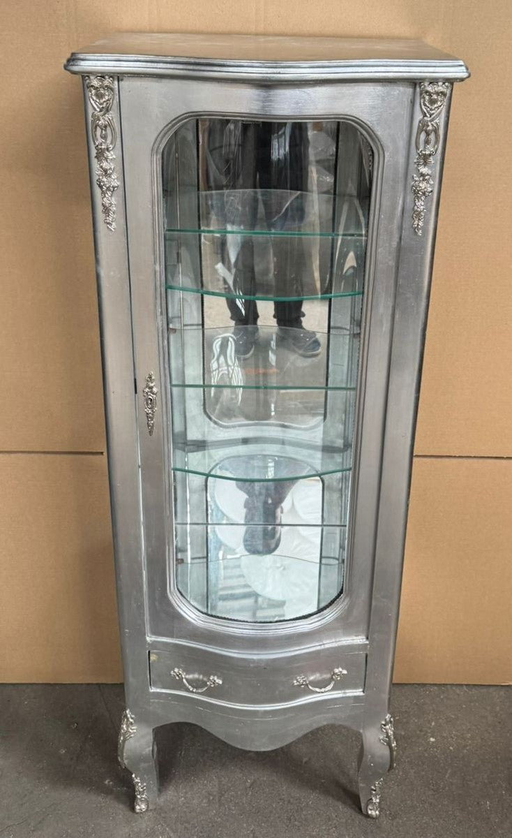 Barock Vitrine Silber H. 136 cm - Barock Möbel