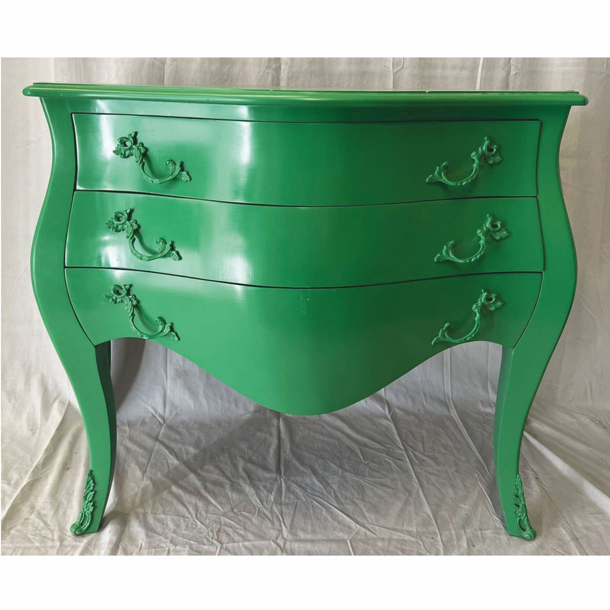 Barock Kommode mit 3 Schubladen Grün 120 cm - 1B Ware