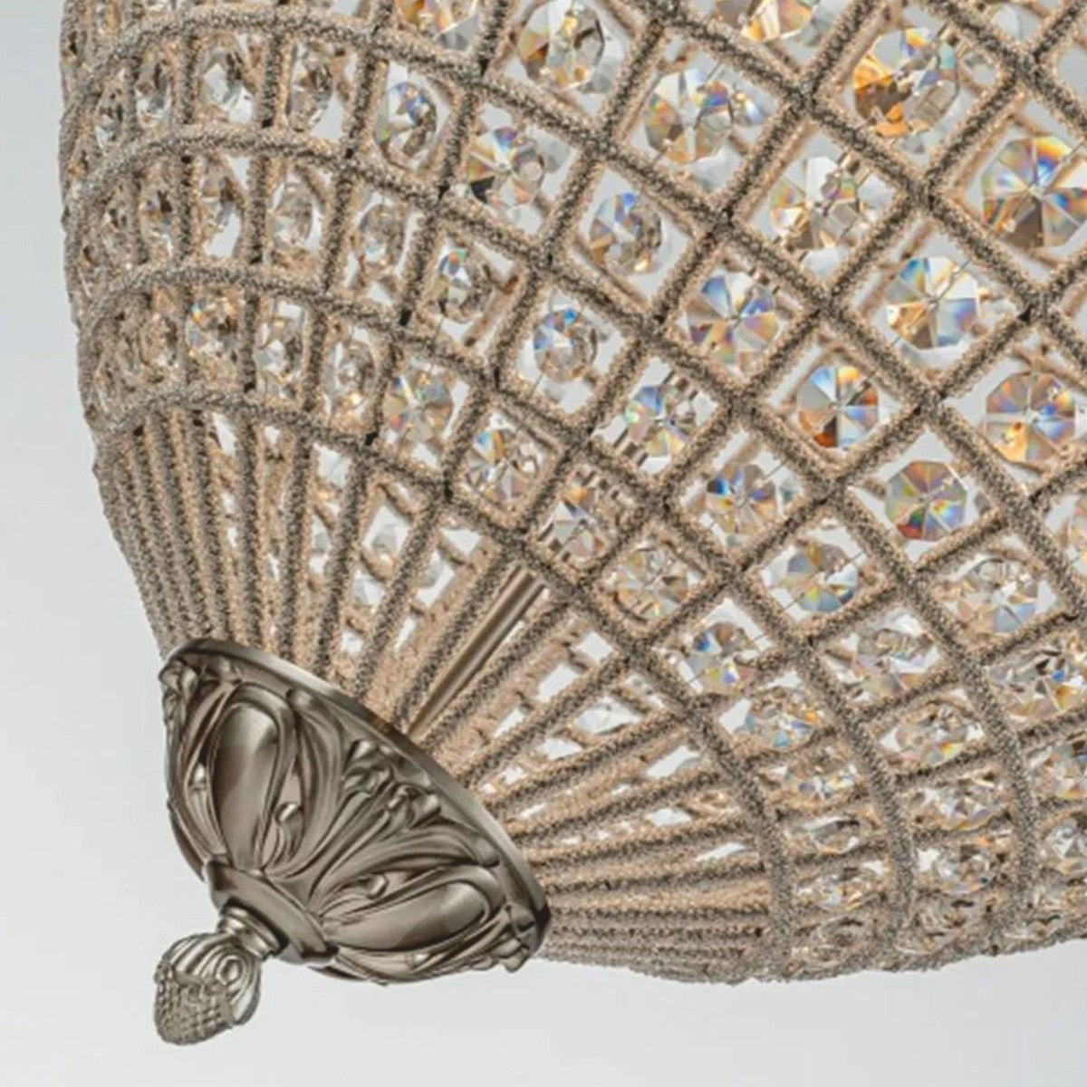 Barock Kristall Kronleuchter Silber Ø 60 x H. 85 cm - Barock Leuchten