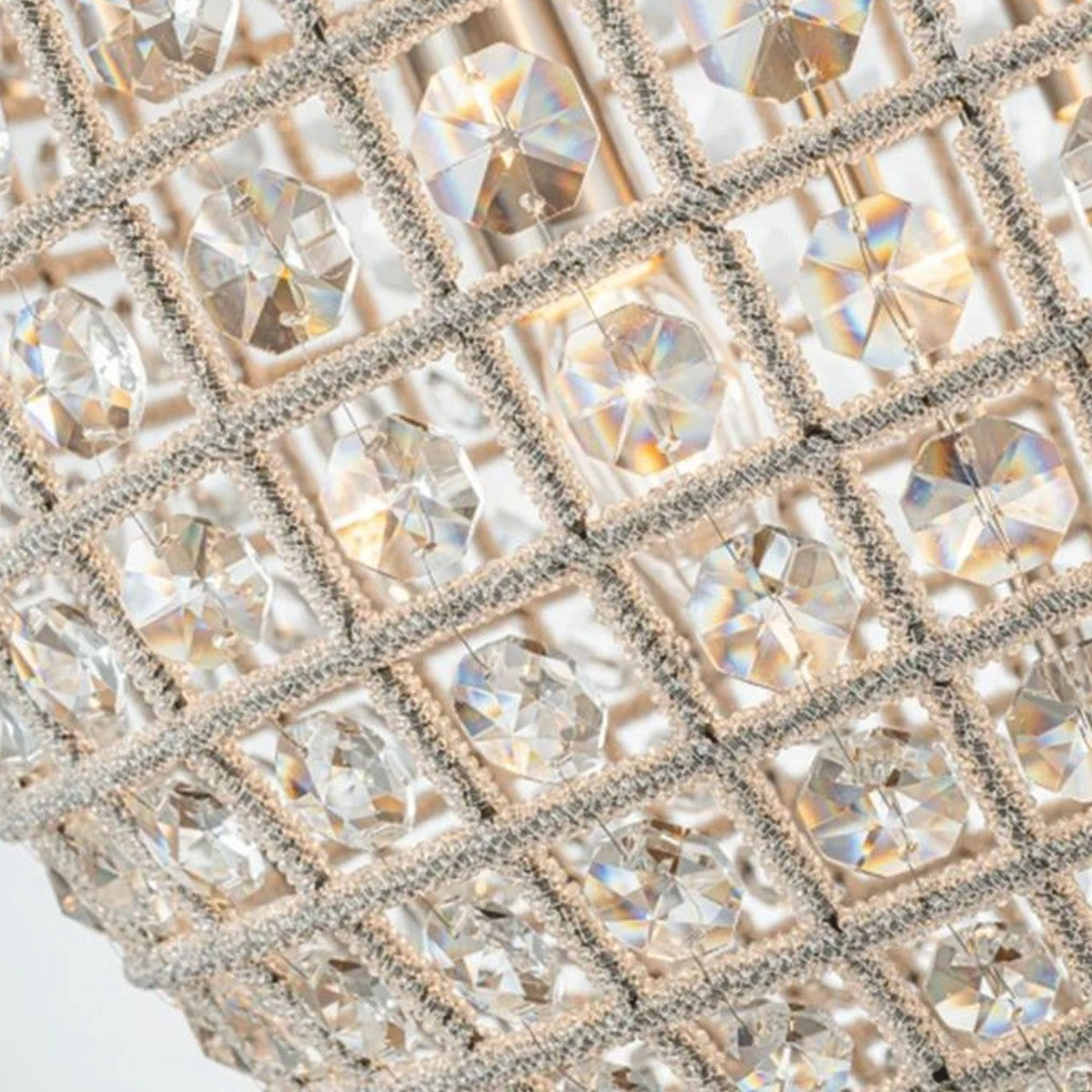 Barock Kristall Kronleuchter Silber Ø 38 x H. 65 cm - Barock Leuchten