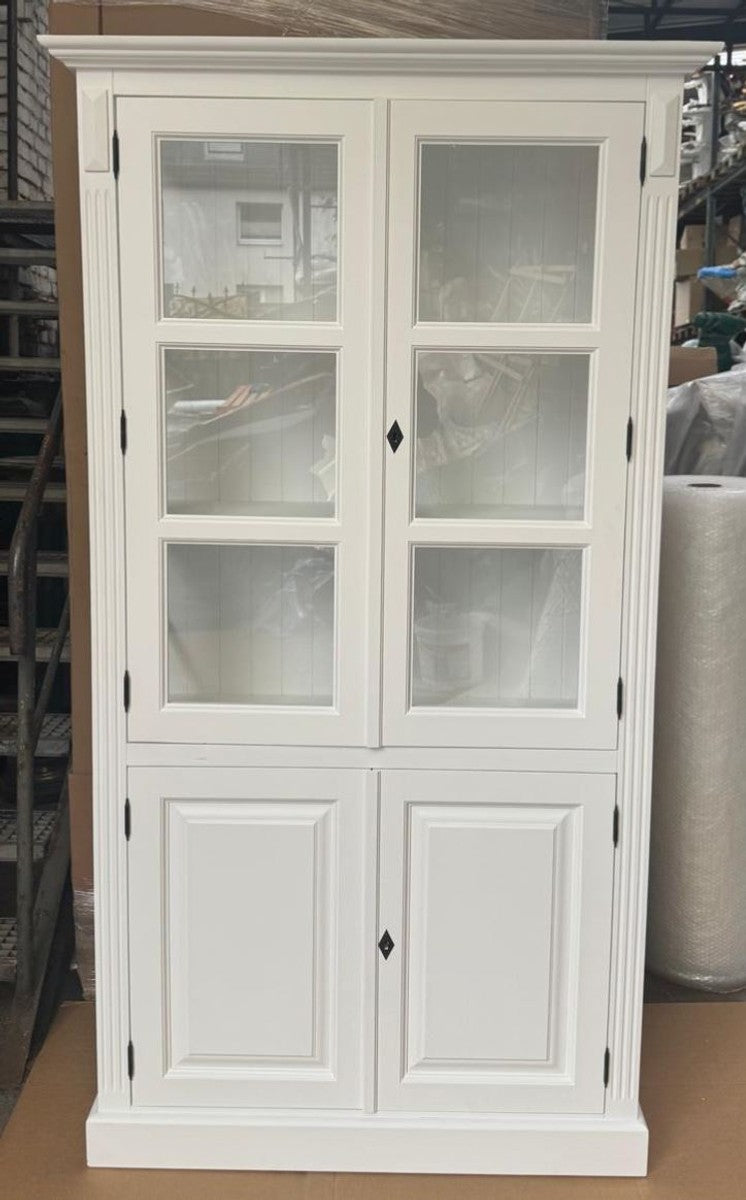 Landhausstil Massivholz Esszimmer Schrank Weiß 110 x 40 x H. 200 cm