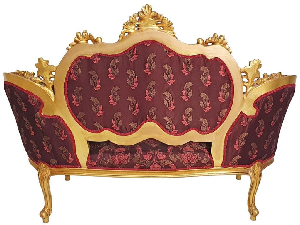 Barock Sofa Lila / Rosa / Gold - Prunkvolles Wohnzimmer Sofa im Barockstil - Wohnzimmer Möbel im Barockstil - Barock Möbel - Barock Einrichtung