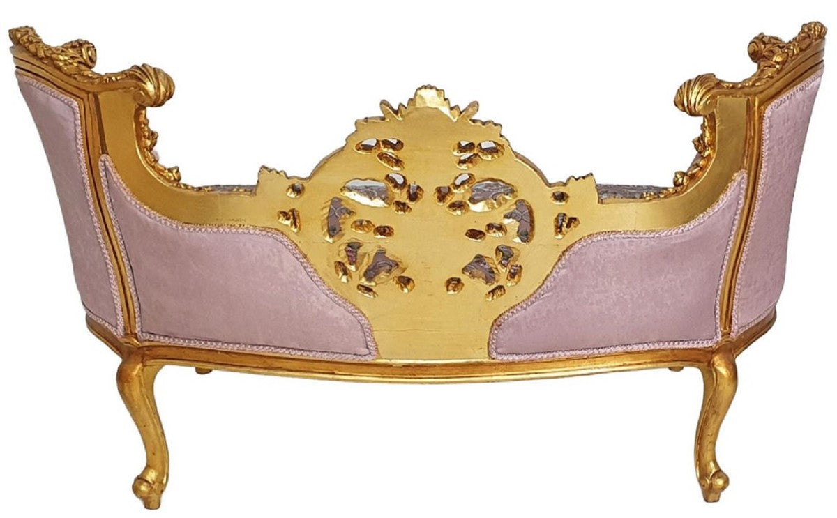 Barock Sofa Rosa / Mehrfarbig / Gold - Prunkvolles Wohnzimmer Sofa im Barockstil - Wohnzimmer Möbel im Barockstil - Barock Möbel - Barock Einrichtung