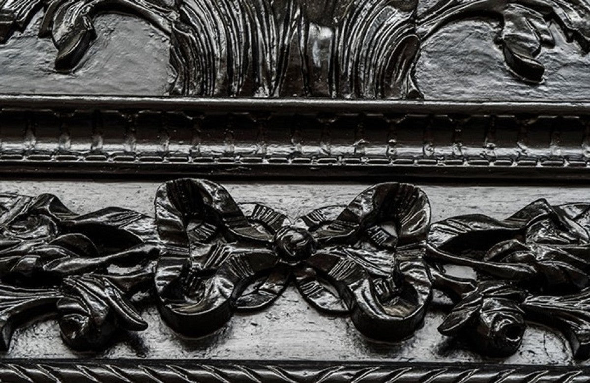 Barock Spiegel Schwarz - Barockstil Spiegel mit eleganten Verzierungen - Riesiger Barockstil Wandspiegel - Barock Garderoben Spiegel - Barock Möbel - Möbel Barockstil