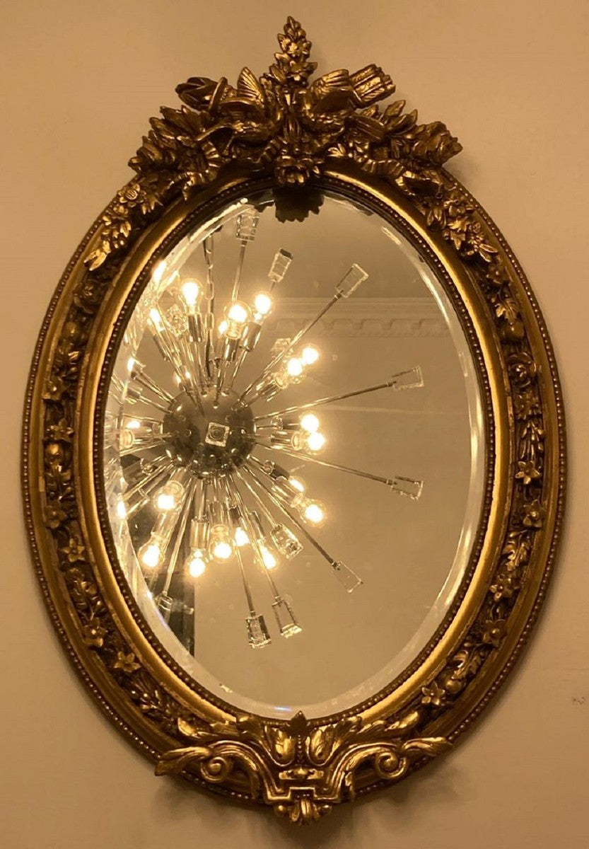 Barock Spiegel Gold - Prunkvoller Wandspiegel mit eleganten Verzierungen - Handgefertigter Barock Garderoben Spiegel - Barockstil Wandspiegel - Barock Möbel - Edel & Prunkvoll