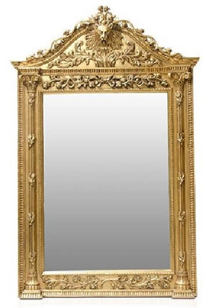Barock Spiegel Gold - Barockstil Spiegel mit eleganten Verzierungen - Riesiger Barockstil Wandspiegel - Barock Garderoben Spiegel - Barock Möbel - Möbel Barockstil