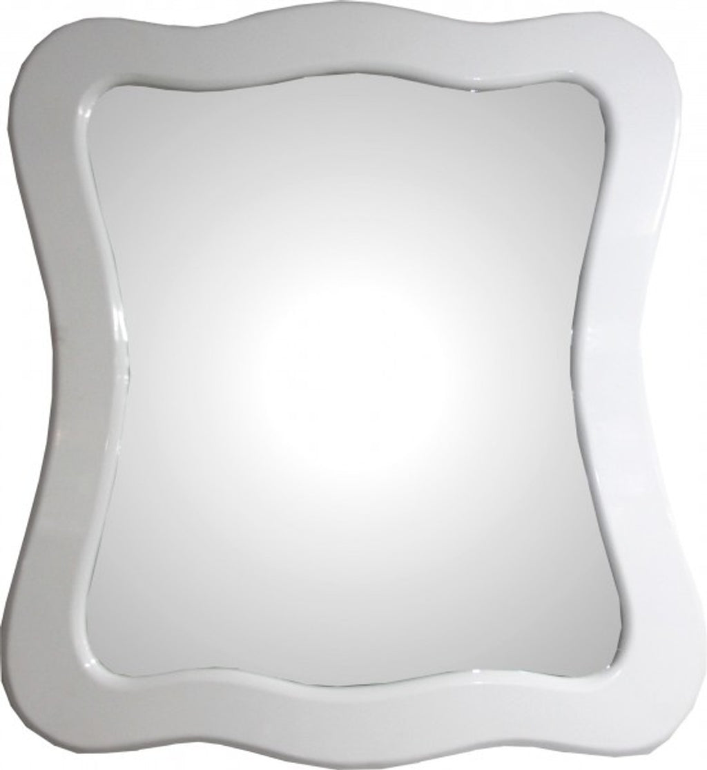 Barock Wandspiegel Weiß Hochglanz 95 x 89 cm - Barocker Spiegel