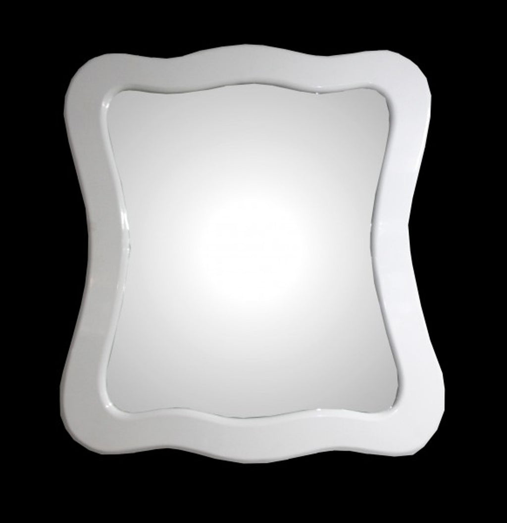 Barock Wandspiegel Weiß Hochglanz 95 x 89 cm - Barocker Spiegel