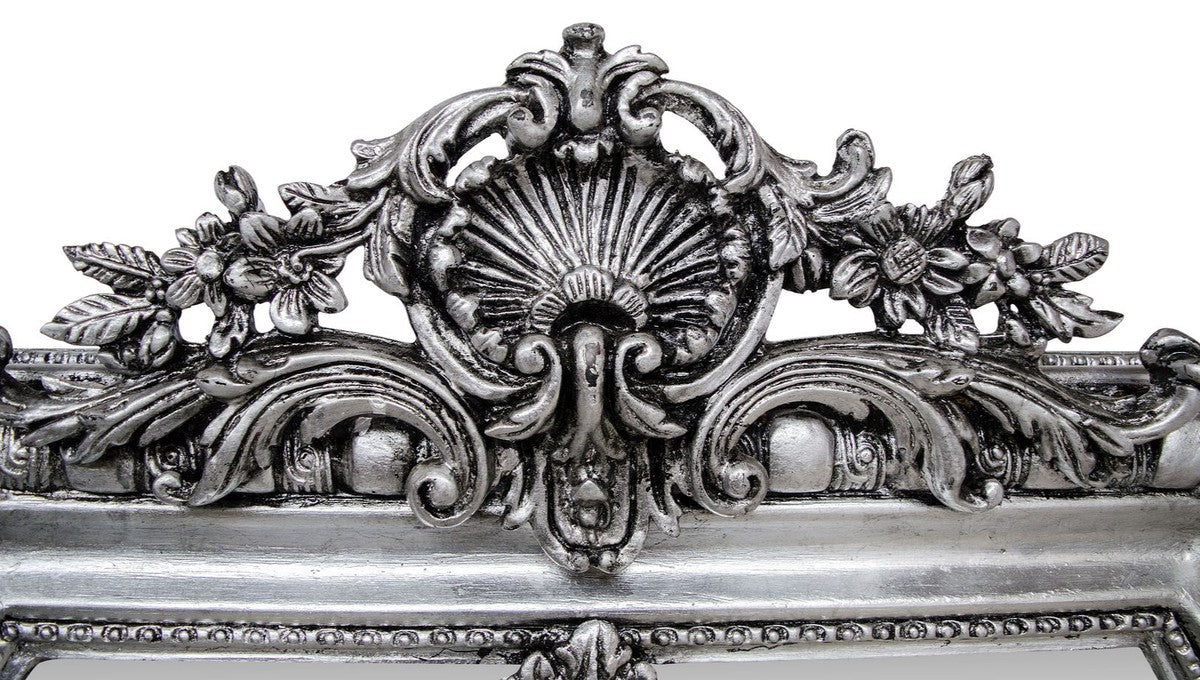 Antik Stil Spiegel / Wandspiegel Silber 118 x H. 207 cm - Barock Wohnzimmer Möbel