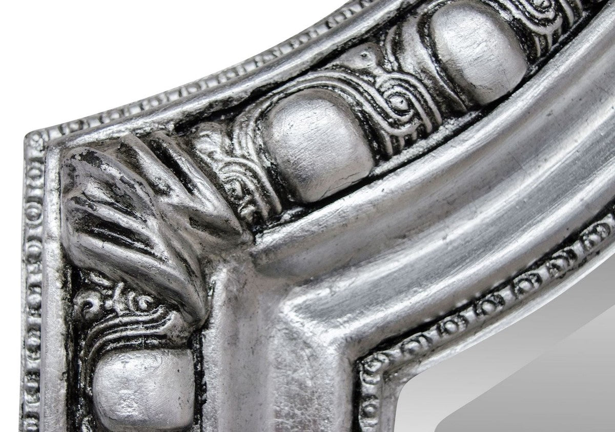 Antik Stil Spiegel / Wandspiegel Silber 118 x H. 207 cm - Barock Wohnzimmer Möbel
