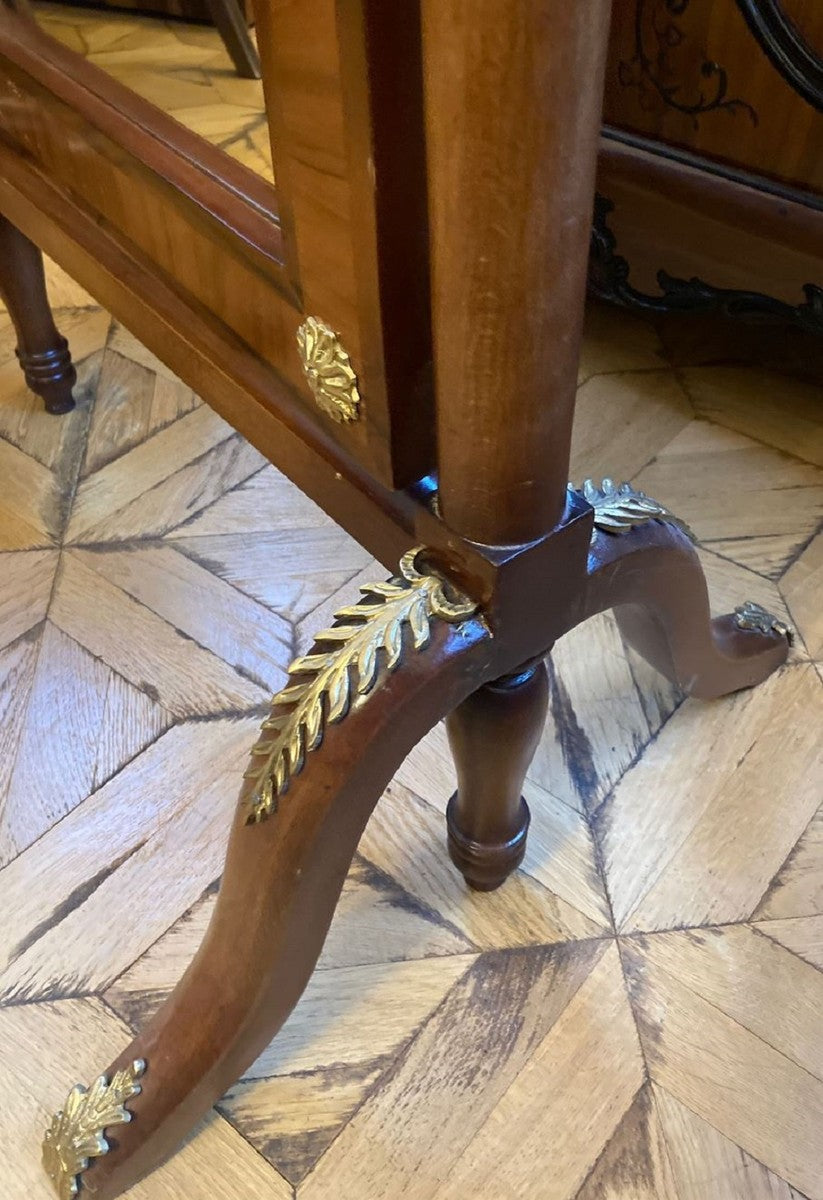 Barock Standspiegel Braun / Gold - Schwenkbarer Massivholz Spiegel im Barockstil - Schlafzimmer Spiegel - Hotel Spiegel - Schlafzimmer Möbel - Barock Möbel - Edel & Prunkvoll