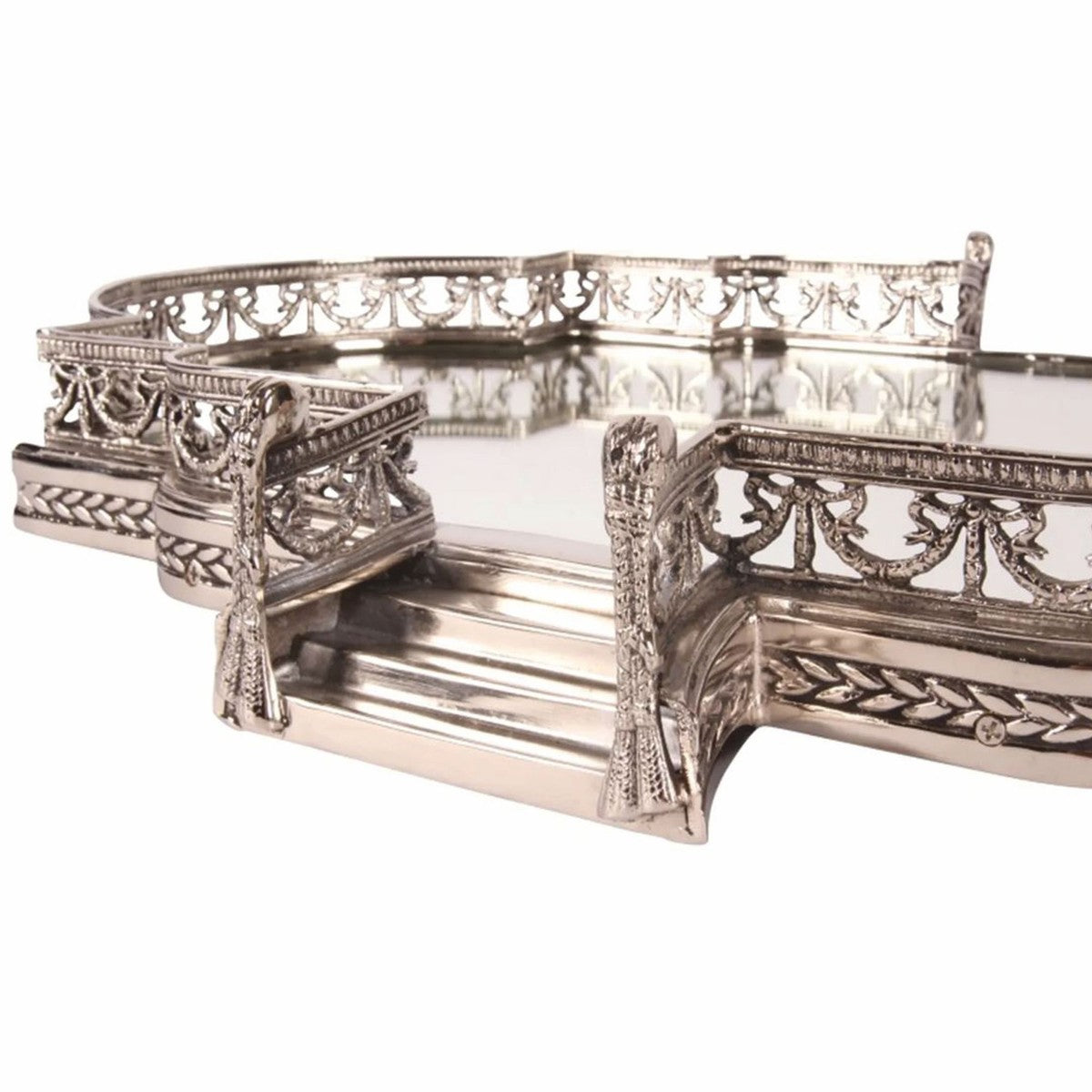 Barock Tablett Silber 57 cm - Barockstil Gastronomie Accessoires