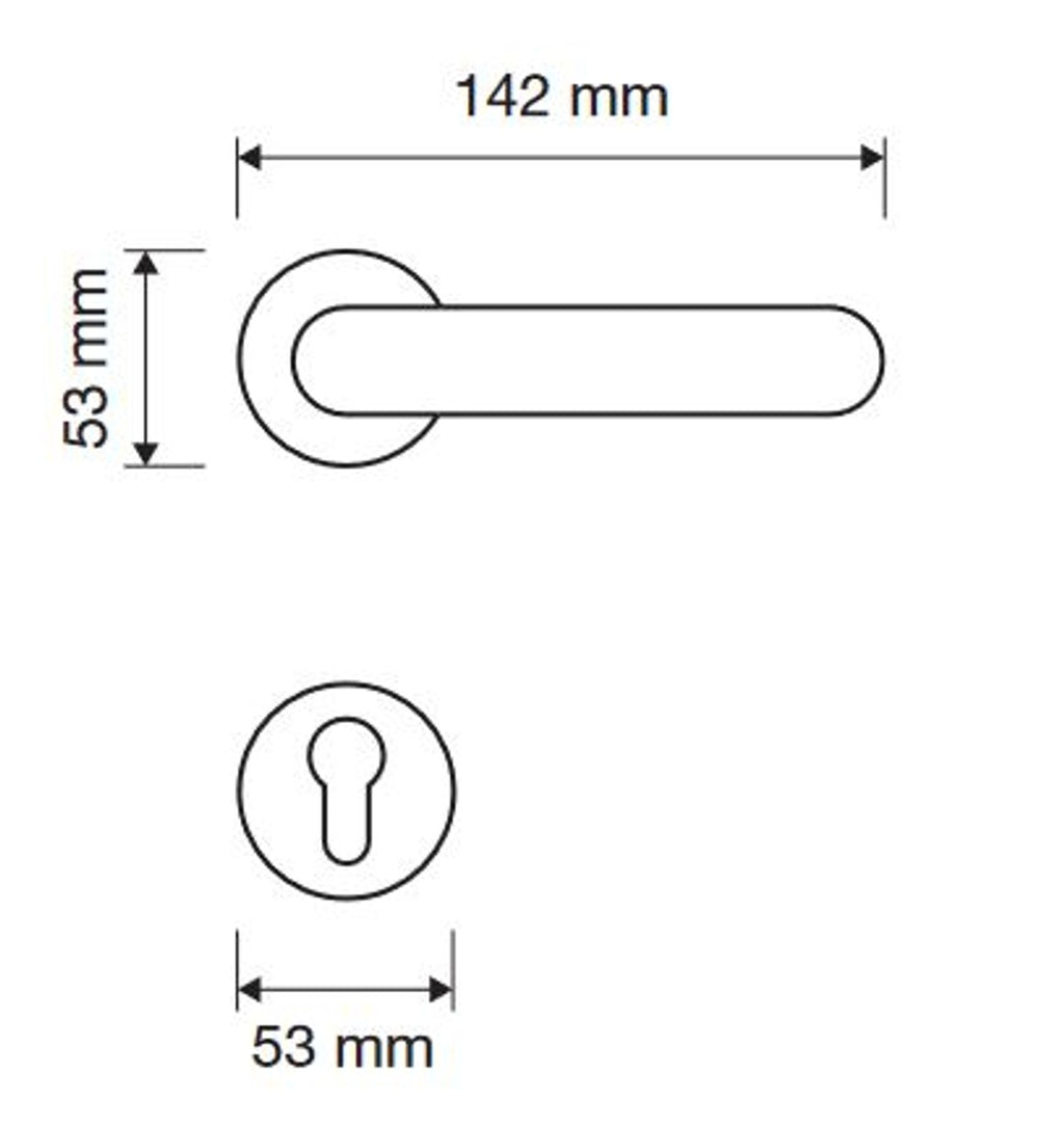Barock Türklinken Set 14,2 x H. 5,3 cm - Verschiedene Farben - 2 Prunvolle Messing Türgriffe mit runden Rosetten - Luxus Qualität - Made in Italy