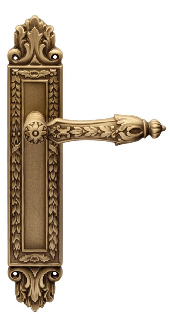 Barock Türklinken Set Messing Patiniert 15,9 x H. 32,2 cm - Luxus Qualität Made in Italy